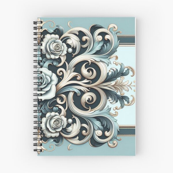 Item preview, Matte Sky Blue, Gold & Black Rococo With Roses designed and sold by DesignsByPrnces.