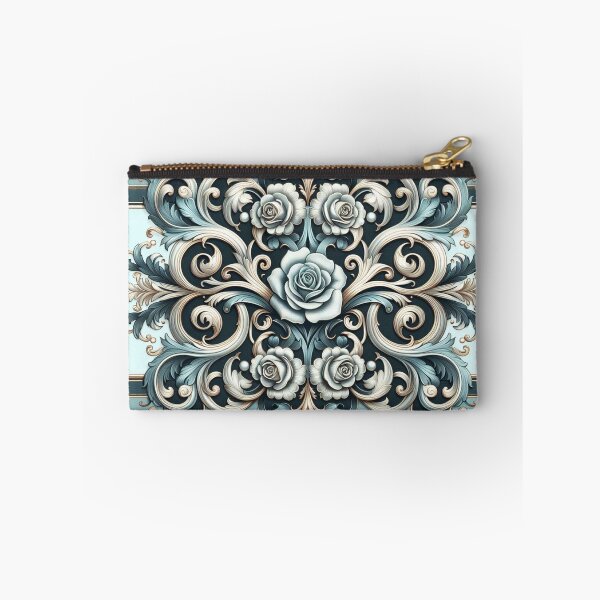 Item preview, Matte Sky Blue, Gold & Black Rococo With Roses designed and sold by DesignsByPrnces.