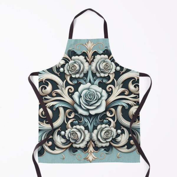 Item preview, Matte Sky Blue, Gold & Black Rococo With Roses designed and sold by DesignsByPrnces.