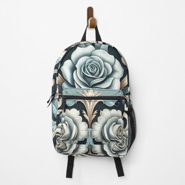 Item preview, Matte Sky Blue, Gold & Black Rococo With Roses designed and sold by DesignsByPrnces.