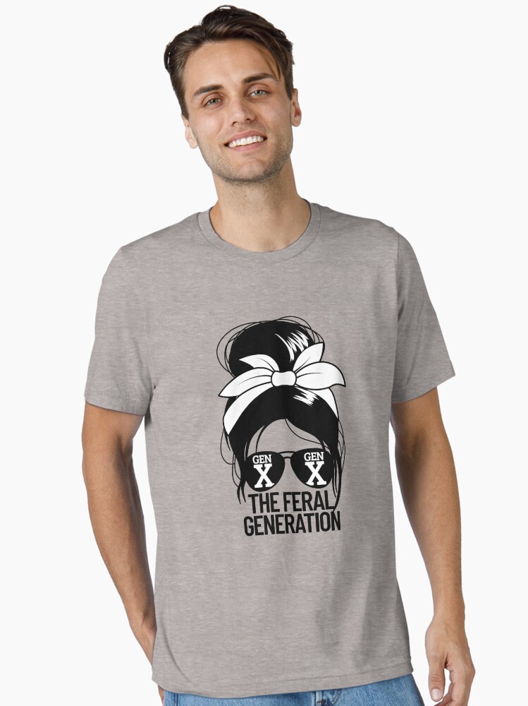 Thumbnail 1 of 7, Essential T-Shirt, Gen X The Feral Generation Women's Messy Bun Gen X Gear designed and sold by DynamicDesign.