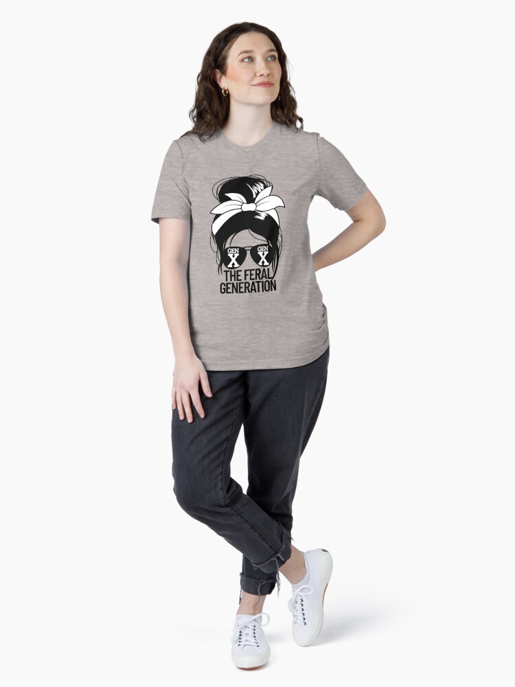 Thumbnail 4 of 7, Essential T-Shirt, Gen X The Feral Generation Women's Messy Bun Gen X Gear designed and sold by DynamicDesign.
