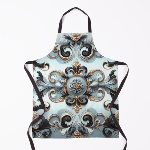 Item preview, Matte Sky Blue, Gold & Black Rococo With Roses designed and sold by DesignsByPrnces.
