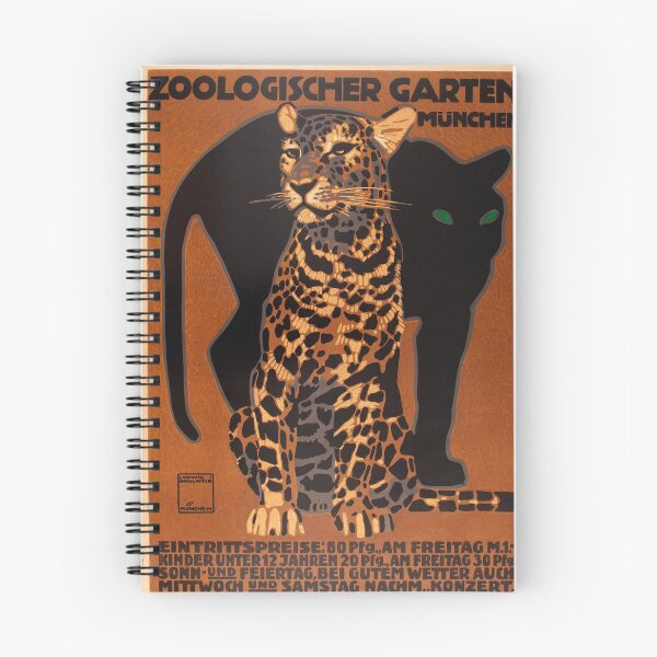 Item preview,  Leopard And Panther Munich Zoo 1912 designed and sold by RetroVoyages.