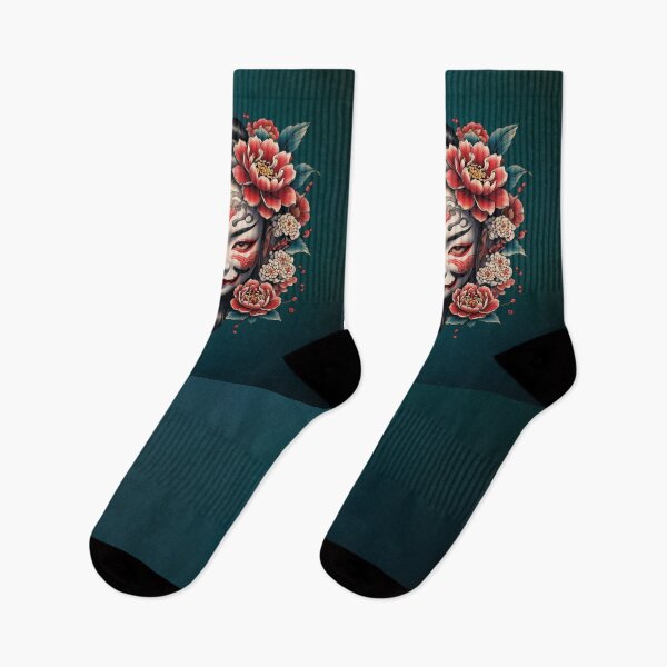 Item preview, Japanese mask decorated with flowers. designed and sold by nicky2342.