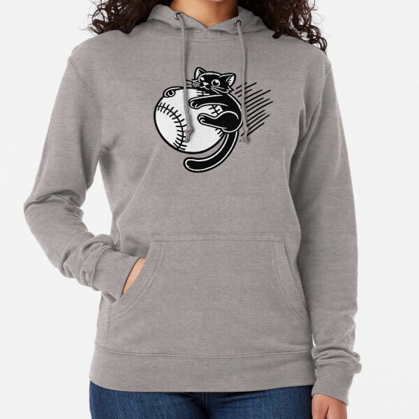 Vista previa del artículo con la obra «Gato Negro Béisbol Volando», diseñado y vendido por nameonshirt.