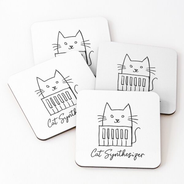 Item preview, Minimalist Cat Synthesizer - Retro-Futuristic Cool Cat Design designed and sold by Colorful-Garden.