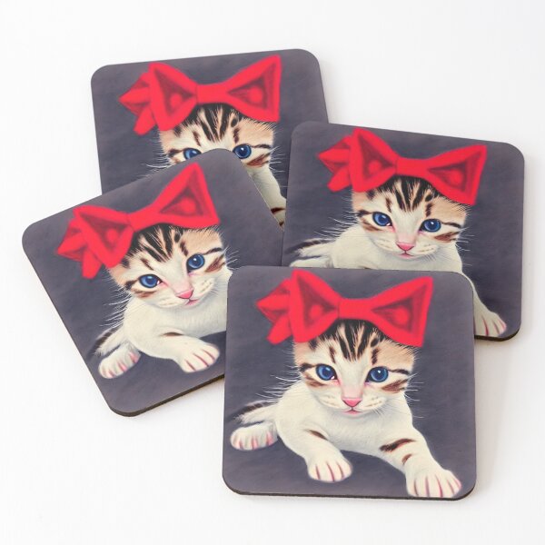 Item preview, Cute Kittie Wearing a Big Red Bow designed and sold by Eso-Genesis.