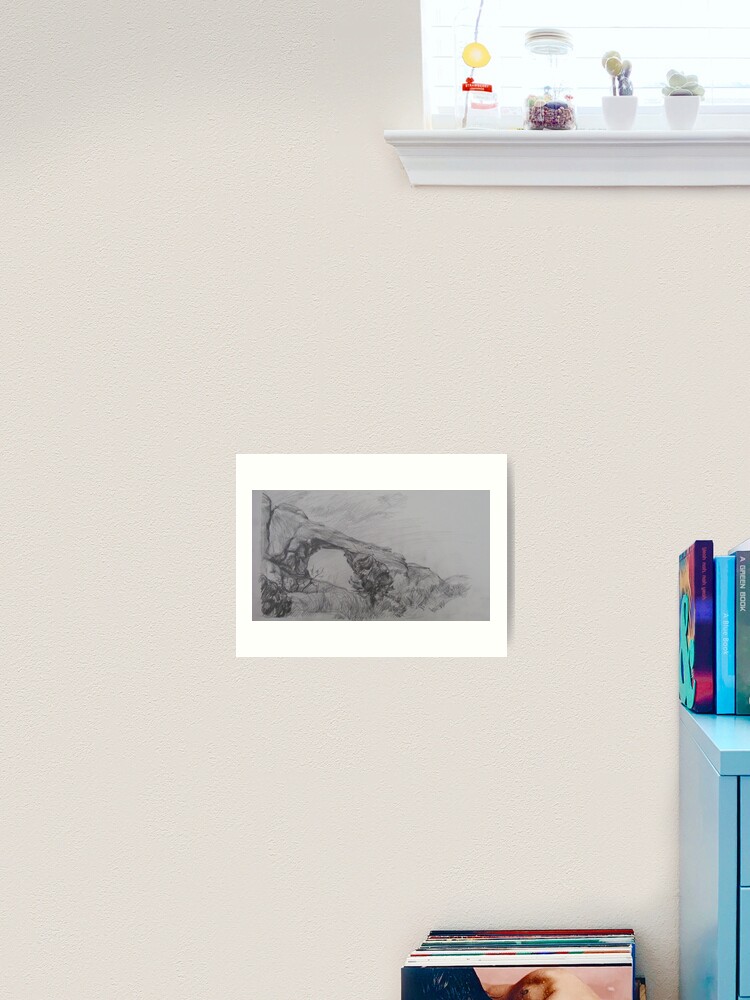 Thumbnail 2 of 3, Art Print, Arch in Utah (pencil sketch) designed and sold by Anthropolog.
