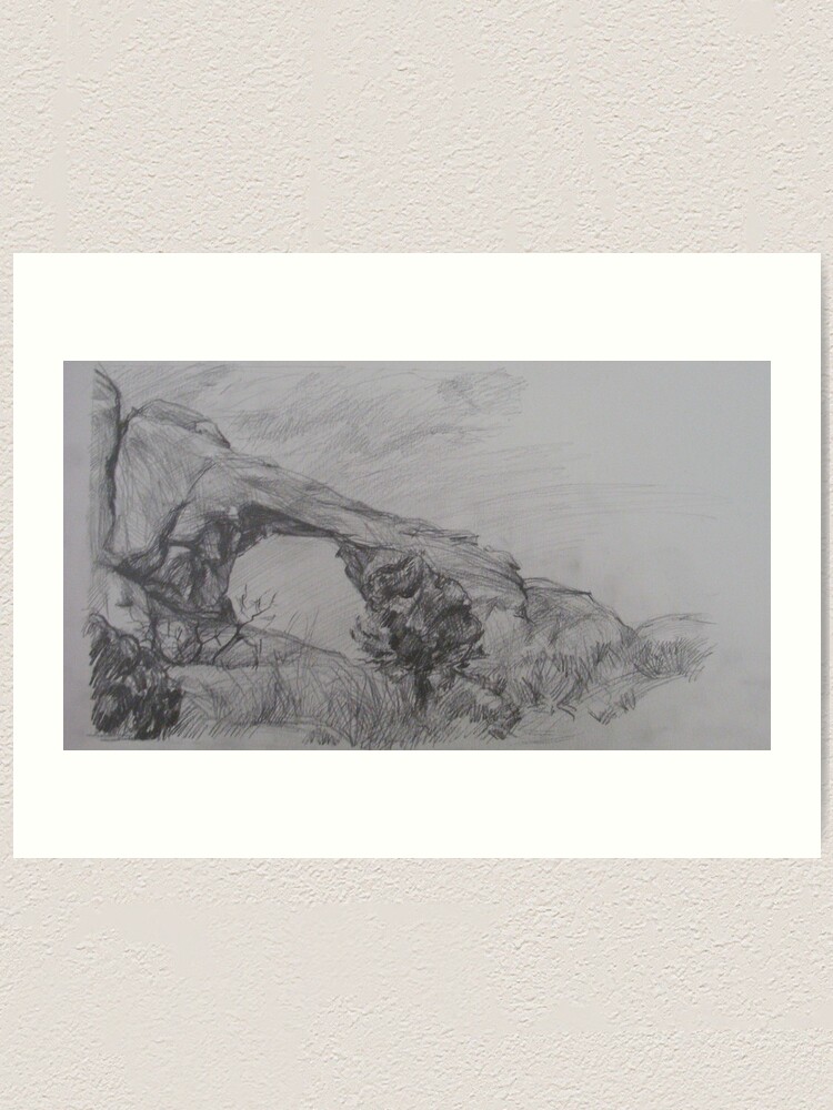 Thumbnail 1 of 3, Art Print, Arch in Utah (pencil sketch) designed and sold by Anthropolog.