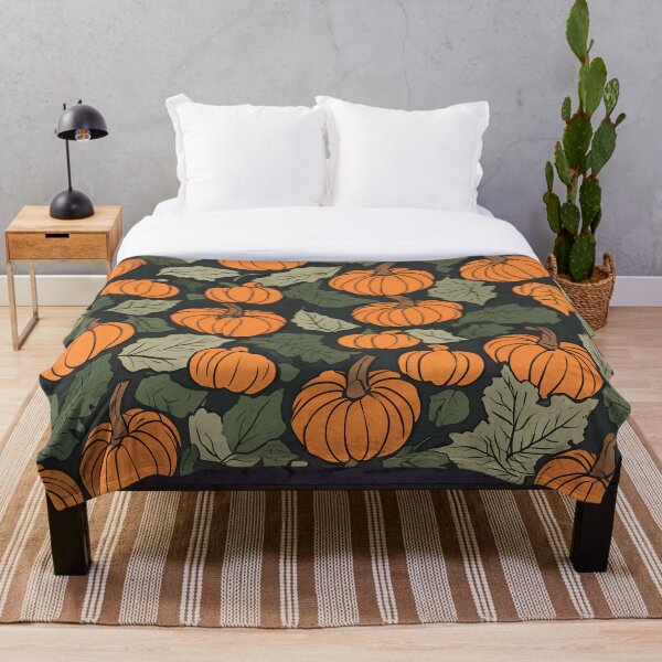 Item preview, Pumpkins and Leaves (Orange Pumpkins Dark Background) designed and sold by gotitat.