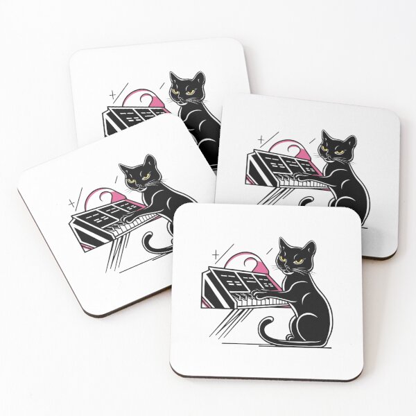 Item preview, Minimalist Cat Synthesizer - Retro-Futuristic Cool Cat Design designed and sold by Colorful-Garden.