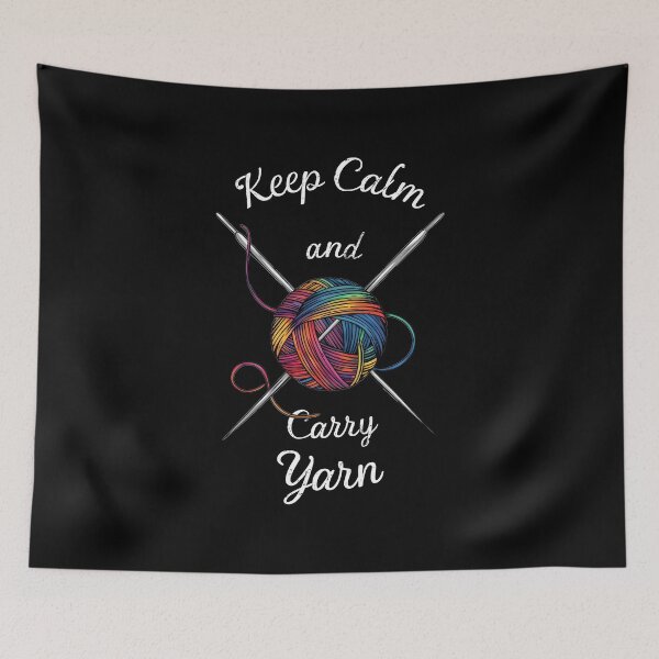 Item preview, Keep Calm and Carry Yarn Funny Knitting designed and sold by HeadTurningArt.