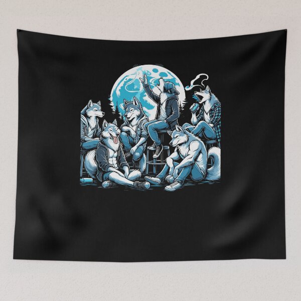 Item preview, Sitting Wolf Literally Me Funny Meme Art designed and sold by Dressed For  Duty.