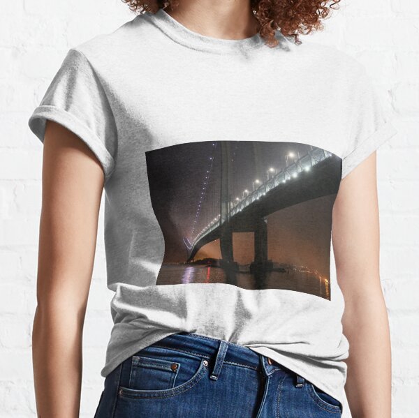    Self-Anchored Suspension Bridge, Early Morning, Nature, Mother Earth, Environment, Wildlife, Flora, Kind, Grain, Park Classic T-Shirt