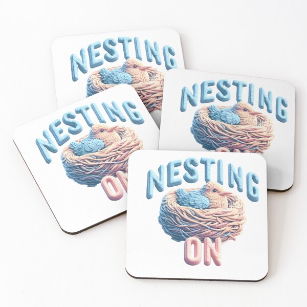 Item preview, Cute Bird in Nest with Nesting On Text, Baby Announcement Design designed and sold by StyLeHi.