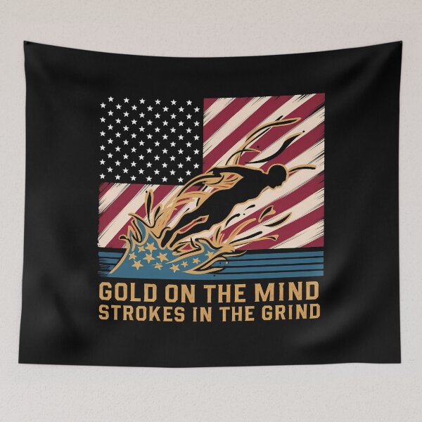 Item preview, Gold On The Mind, Strokes In The Grind, Swimming designed and sold by decorwonders.