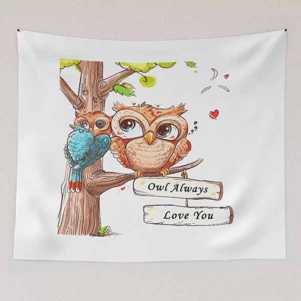 Item preview, Cute Owls in a Tree with Love Message designed and sold by kjon88.