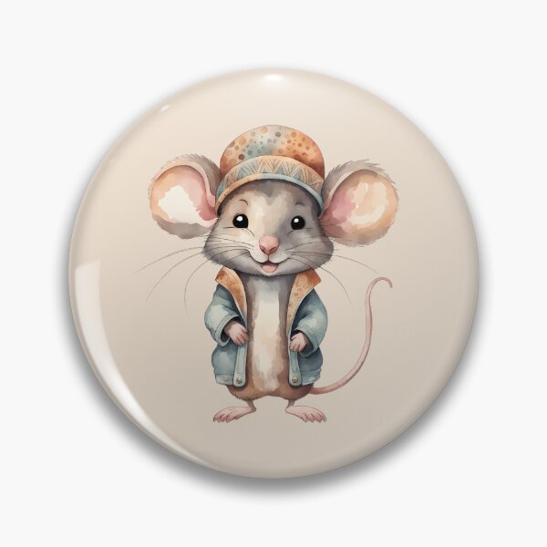 Aperçu de l'œuvre Ma petite souris, souris avec manteau, rongeur de dessin animé mignon, image aquarelle créée et vendue par StickerinoShop.