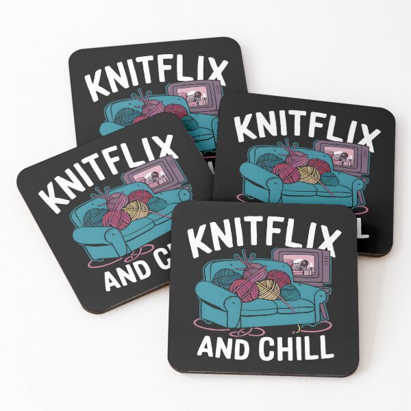 Item preview, Knitflix and Chill Knitting Lover designed and sold by HeadTurningArt.