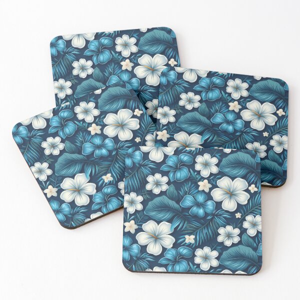 Item preview, Vintage Blue And White Tropical Floral Pattern designed and sold by ML-Media.