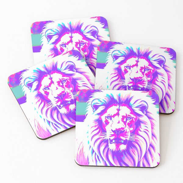 Item preview, Purple, Pink, and White Lion in Majestic Pose designed and sold by GrizzlyCollective.