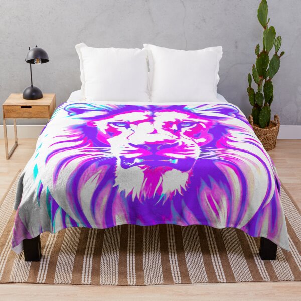 Item preview, Purple, Pink, and White Lion in Majestic Pose designed and sold by GrizzlyCollective.