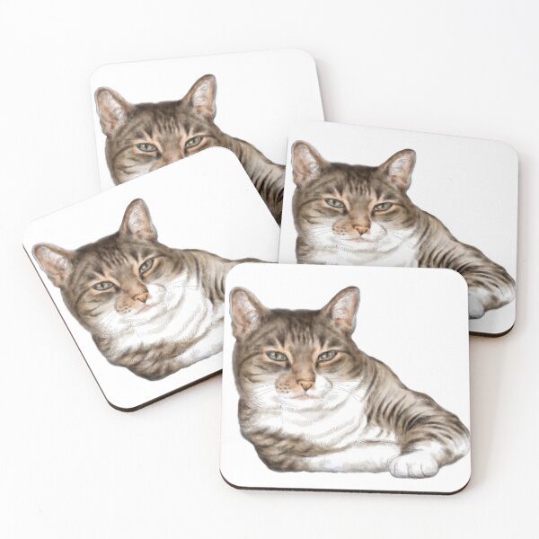 Item preview, Cute adorable tabby cat portrait designed and sold by Nalidsa Sukprasert.