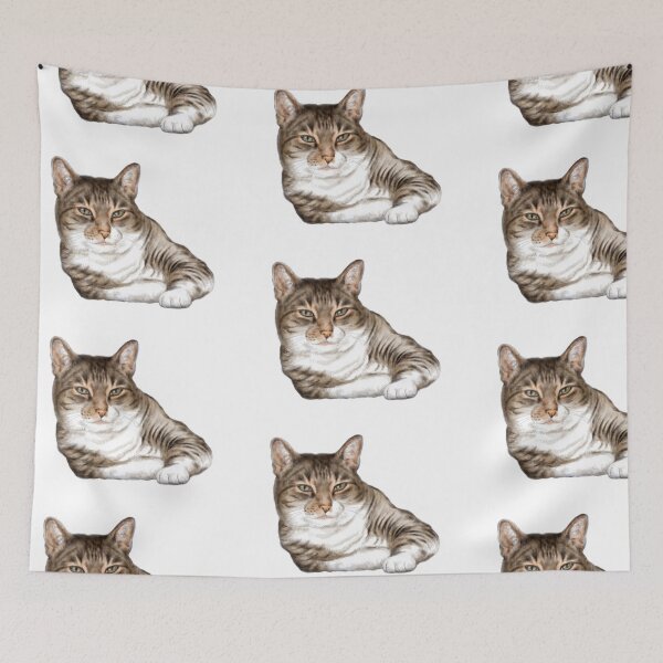 Item preview, Cute adorable tabby cat portrait designed and sold by Nalidsa Sukprasert.