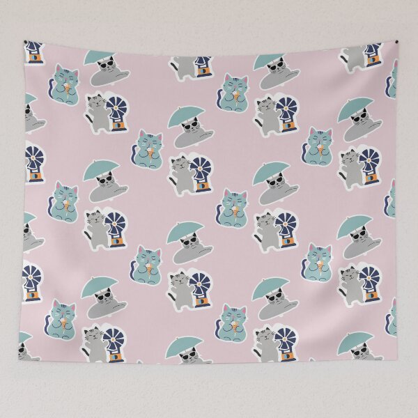 Item preview, Summer cat sticker package or pattern v. 2 designed and sold by coloursforkids.