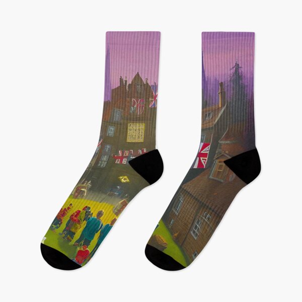 Item preview, 1800s UK Night Gathering with Union Jack Flags designed and sold by GrizzlyCollective.