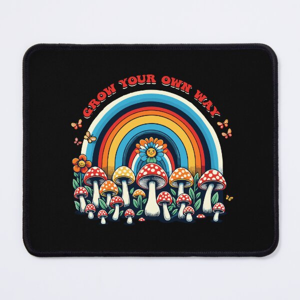 Item preview, Grow Your Own Way Rainbow Mushrooms Flower Groovy Vintage designed and sold by Dressed For  Duty.