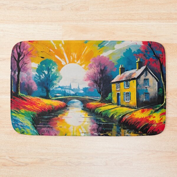 Item preview, Idyllic Sunrise Over English Countryside Village designed and sold by GrizzlyCollective.