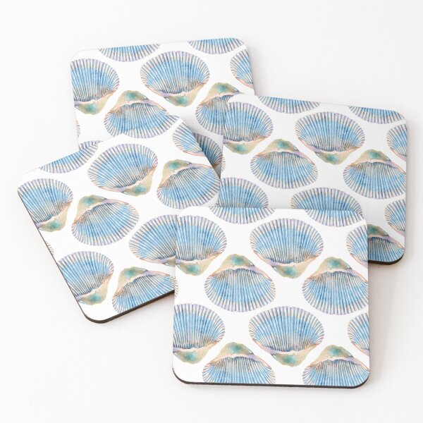 Item preview, Seashell Beach Blue White  designed and sold by Sketchbook Designs.