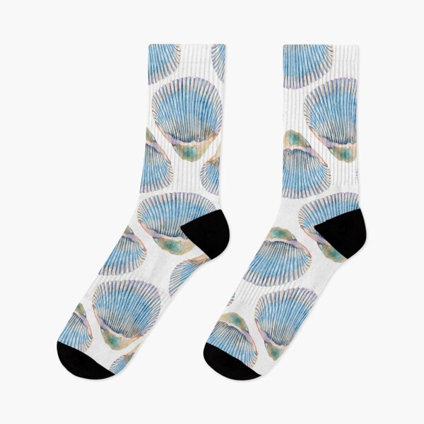 Item preview, Seashell Beach Blue White  designed and sold by Sketchbook Designs.