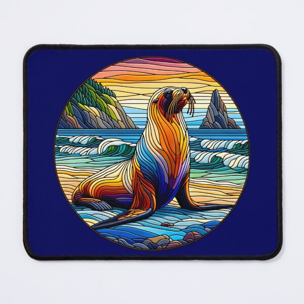 Item preview, Stained glass Sea lion designed and sold by Catherine Harrison.