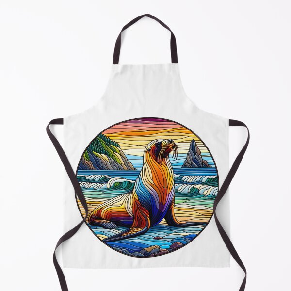 Item preview, Stained glass Sea lion designed and sold by Catherine Harrison.