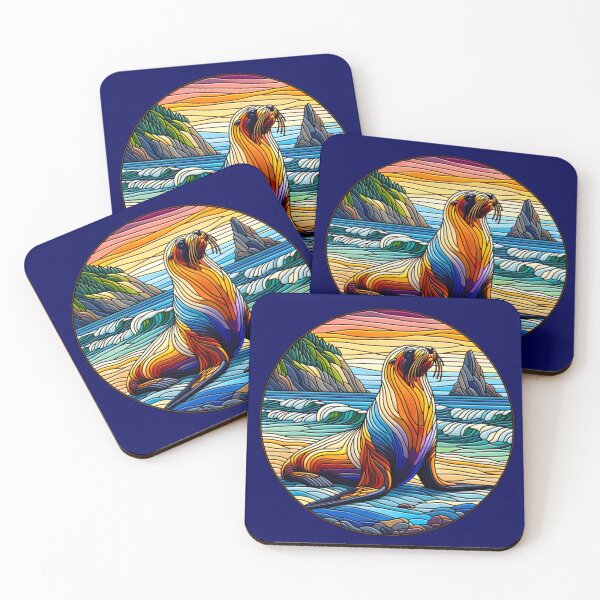 Item preview, Stained glass Sea lion designed and sold by Catherine Harrison.