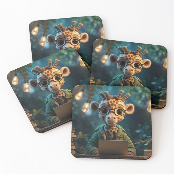 Item preview, funny giraffe as a nerd designed and sold by Mauswohn.