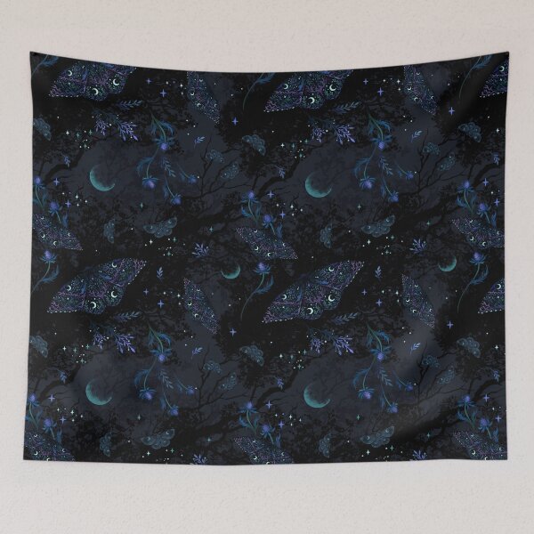 Item preview, Black Witch Moth Pattern designed and sold by episodicDrawing.