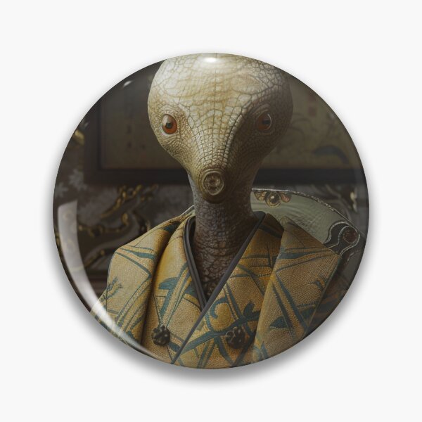 Item preview, Elegant Reptilian Alien in Traditional Japanese Kimono designed and sold by sowhatesttop.