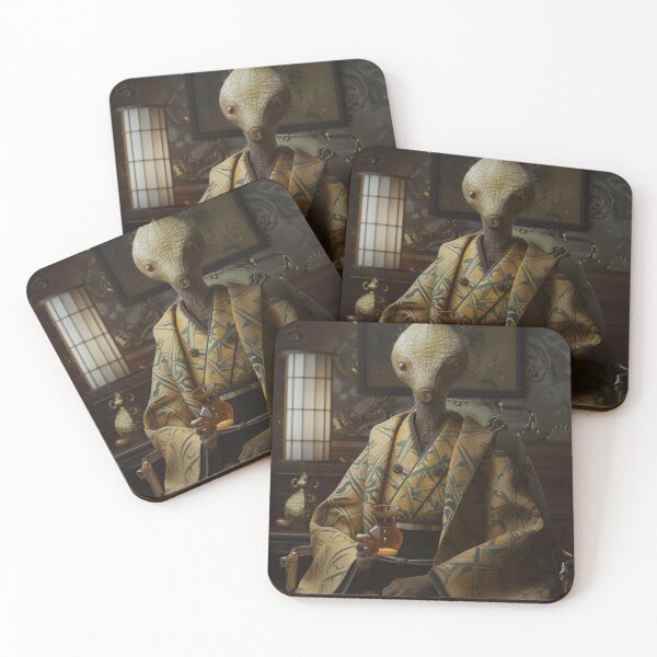 Item preview, Elegant Reptilian Alien in Traditional Japanese Kimono designed and sold by sowhatesttop.