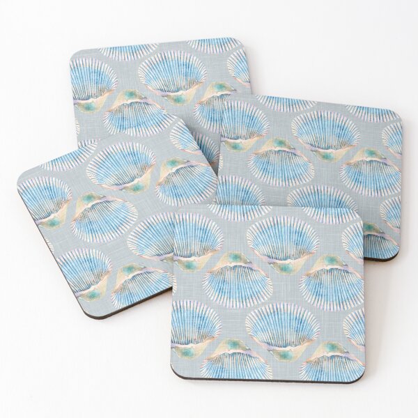 Item preview, Seashell Beach Blue Grey designed and sold by Sketchbook Designs.
