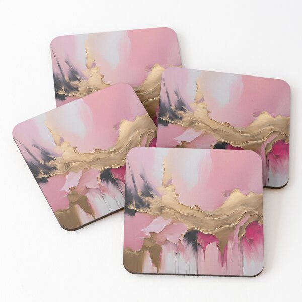 Item preview, pink and gold abstract  designed and sold by Gokceshop.