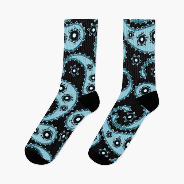 Item preview, Paisley, Light blue on black background designed and sold by Alex  Blud.