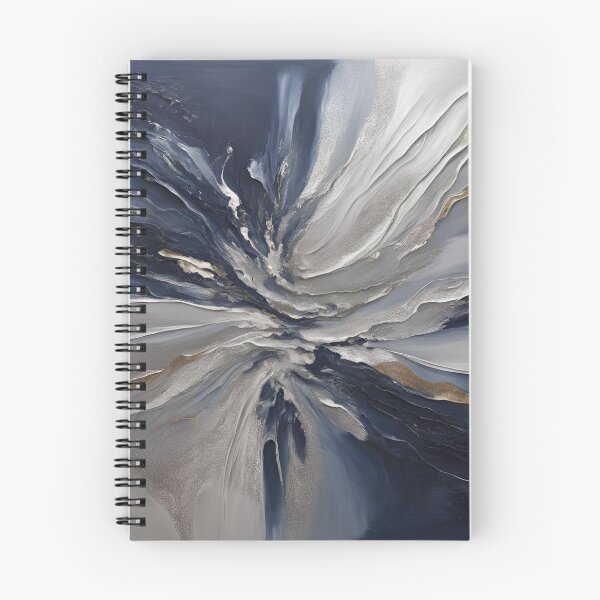 Item preview, blue silver painting abstract designed and sold by Gokceshop.