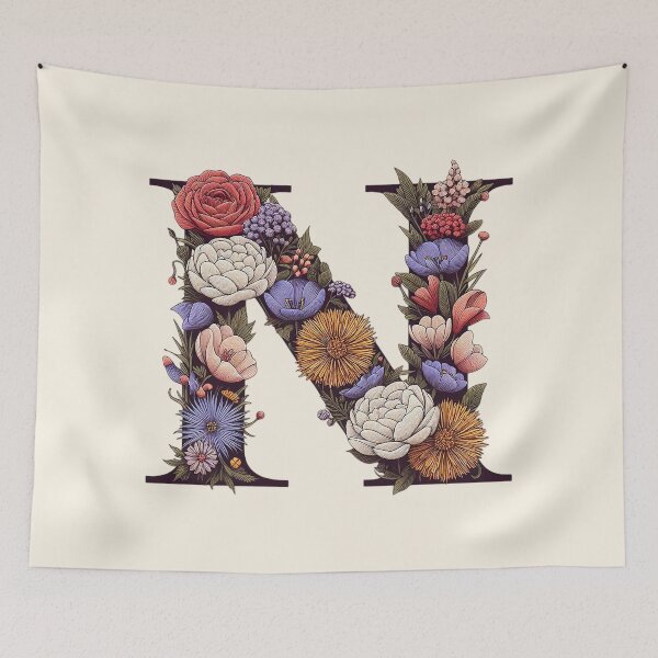 Item preview, Floral Letter N designed and sold by zzz888.