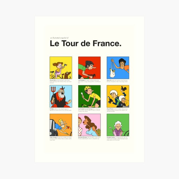 Tour de France characters poster Art Print