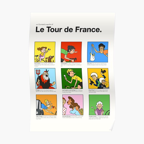 Tour de France characters poster Poster