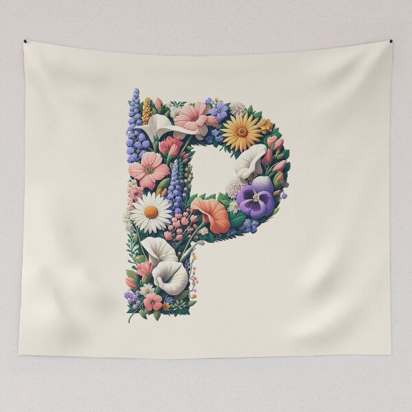 Item preview, Floral Letter P designed and sold by zzz888.